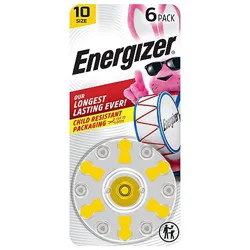 Energizer Hearing Aid Zinc Air 10 Batteries - 6 Pack - 6 CT