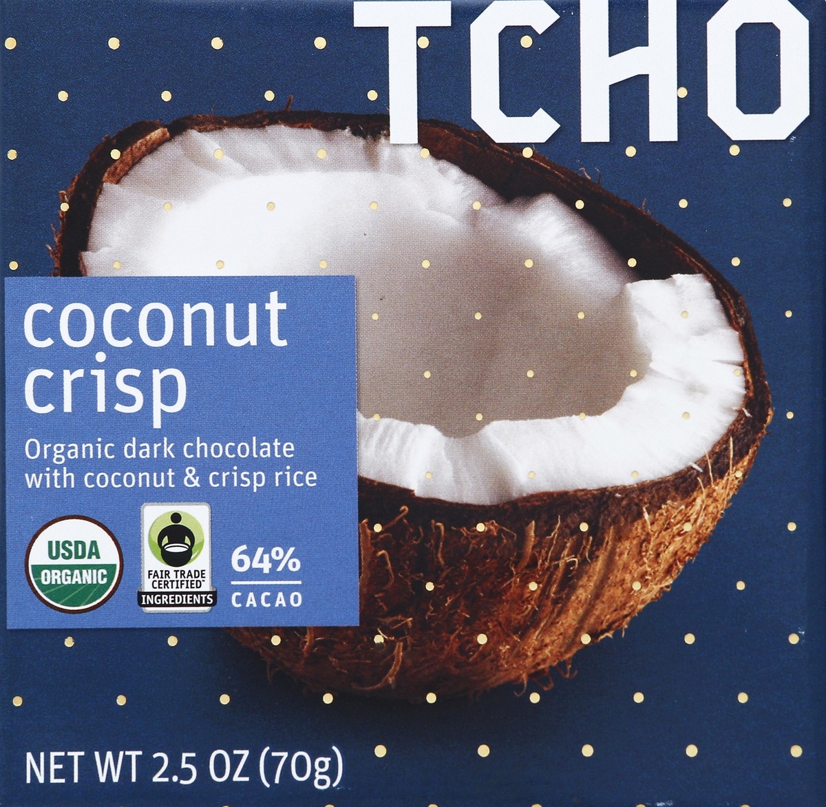slide 1 of 6, TCHO Organic Dark Chocolate Coconut Crisp, 64% Cacao - 2.47 oz, 2.47 oz