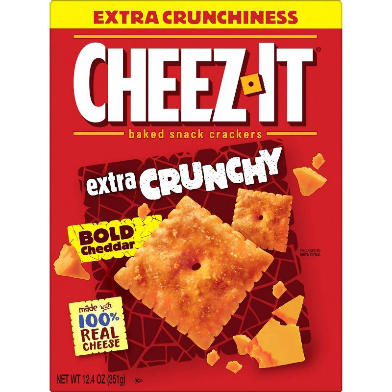 slide 2 of 9, Cheez-It Extra Crunchy Bold Cheddar Baked Crackers - 12.4oz, 12.4 oz