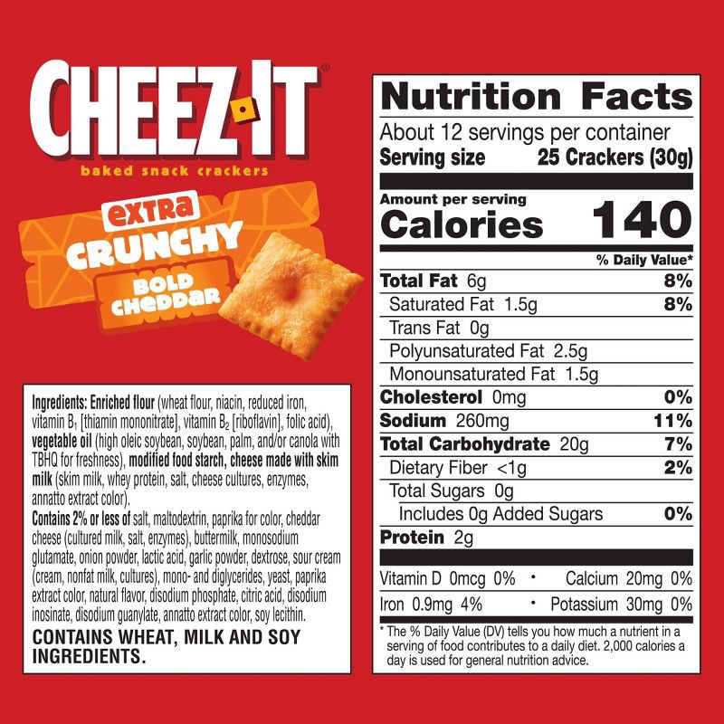 slide 7 of 9, Cheez-It Extra Crunchy Bold Cheddar Baked Crackers - 12.4oz, 12.4 oz