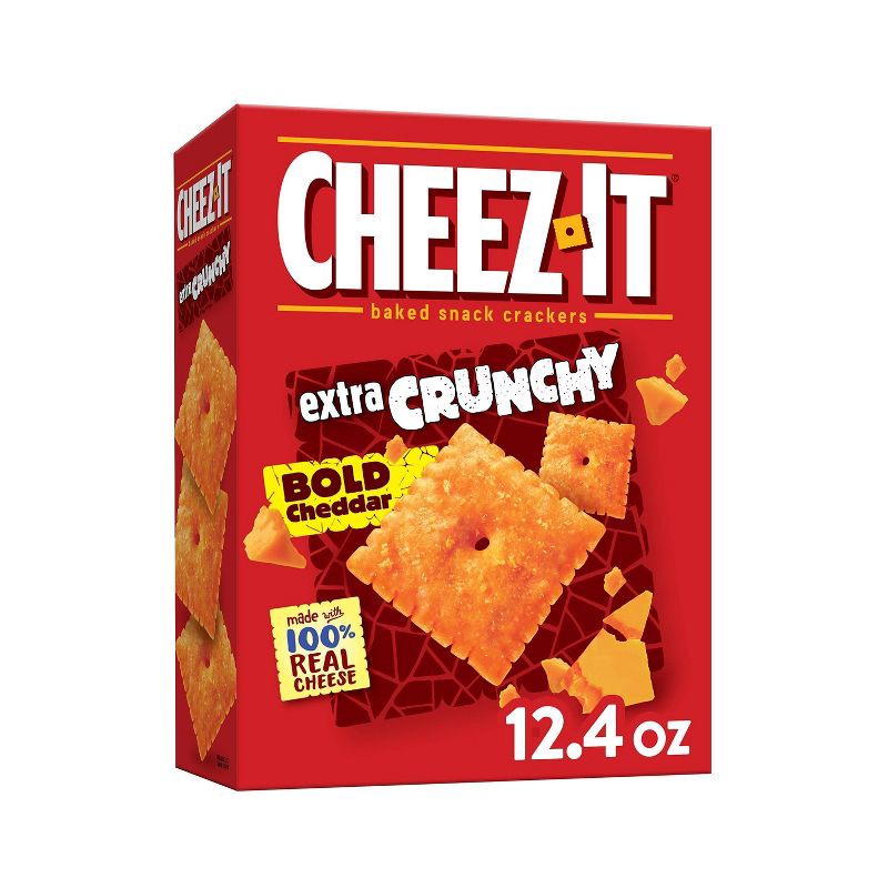 slide 1 of 9, Cheez-It Extra Crunchy Bold Cheddar Baked Crackers - 12.4oz, 12.4 oz