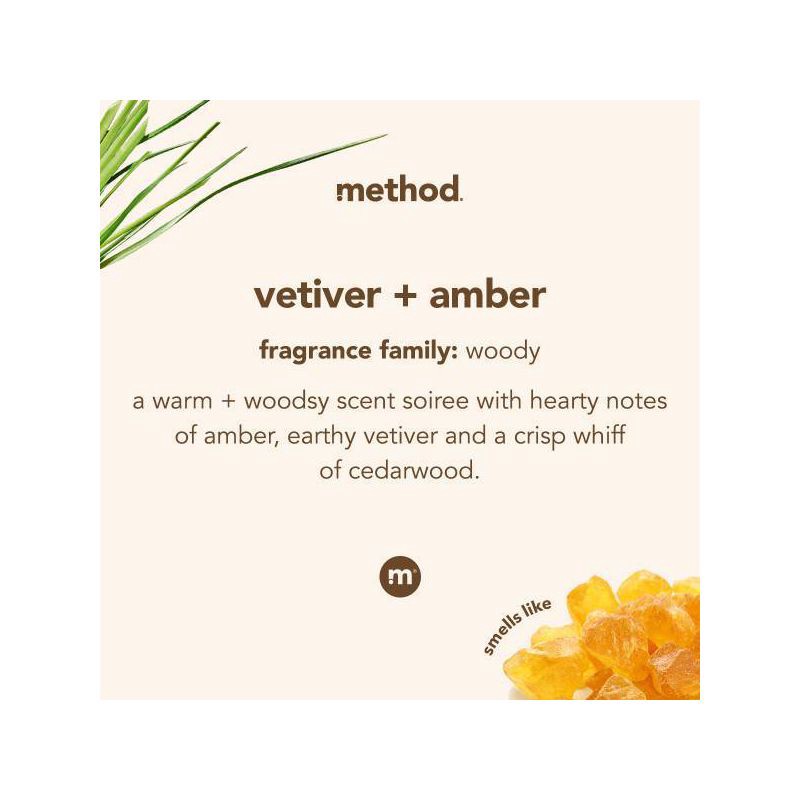 slide 5 of 5, Method Aluminum Gel Hand Soap - Vetiver + Amber - 12 fl oz, 12 fl oz