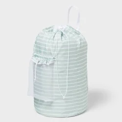 Backpack Laundry Bag Green - Brightroom™: 50L Capacity, Daydream Green, Stripe Pattern, Multipurpose, 1 Handle