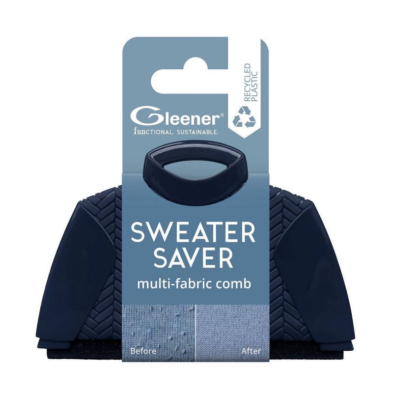 slide 1 of 9, Gleener Sweater Shaver: Lint Remover & Defuzzer, 90% Recycled Plastic, White/Blue, No Battery Needed, 1 ct