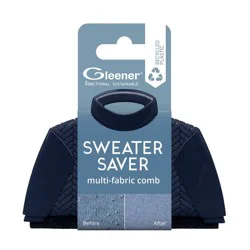 Gleener Sweater Shaver: Lint Remover & Defuzzer, 90% Recycled Plastic, White/Blue, No Battery Needed