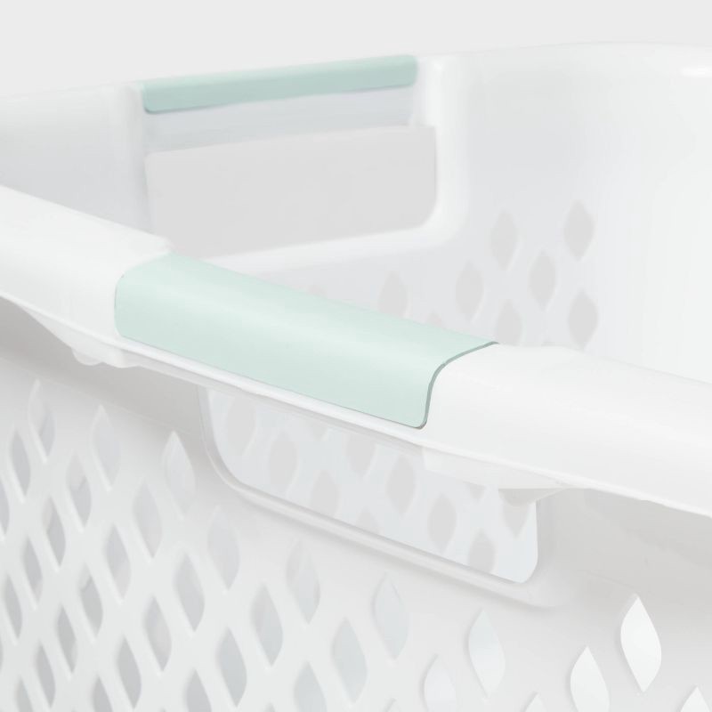 slide 3 of 3, Laundry Basket White - Brightroom™: Polypropylene, Portable, Built-In Handles, 13.9 Volume, 27.57" L, 18.83" W, 9.74" H, 1 ct