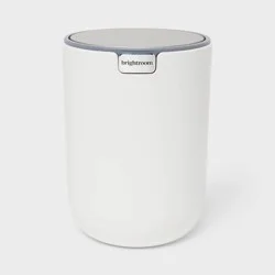 Small Desktop Wastebasket White - Brightroom™: Plastic Swing-Top Trash Can, 1.5L, Indoor Desk Use
