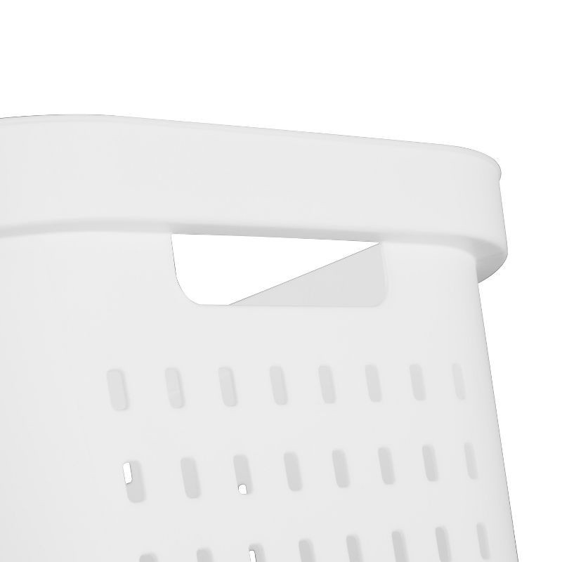 slide 6 of 6, 1.5bu Rectangle Modern Laundry Basket - Brightroom™: White Plastic Clothes Basket with Built-In Handles, Medium Size, 1 ct