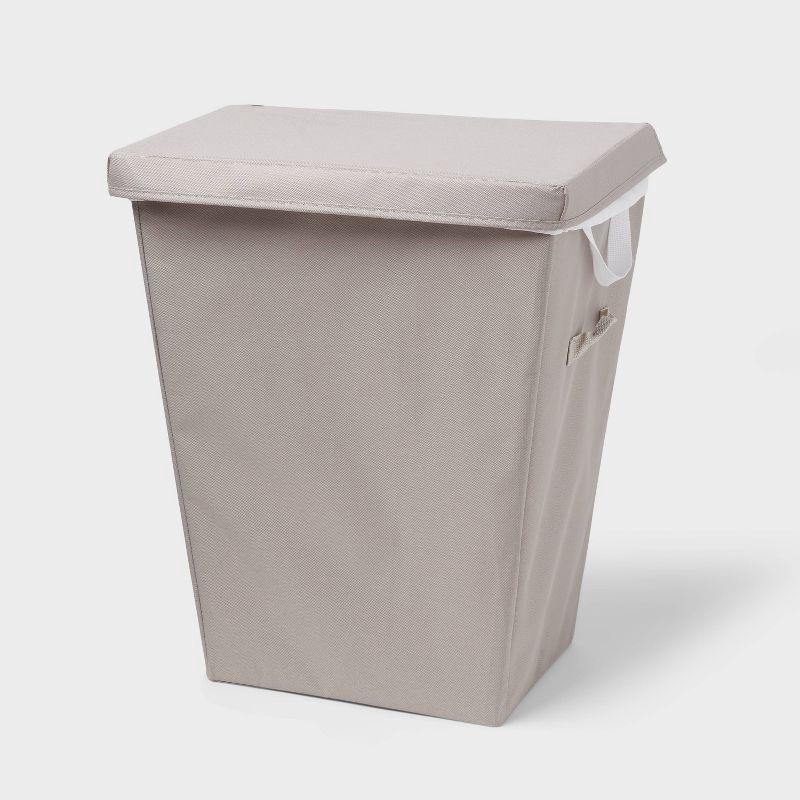 slide 1 of 3, Gray Laundry Hamper with Lift Liner and Lid - Brightroom™, 1 ct