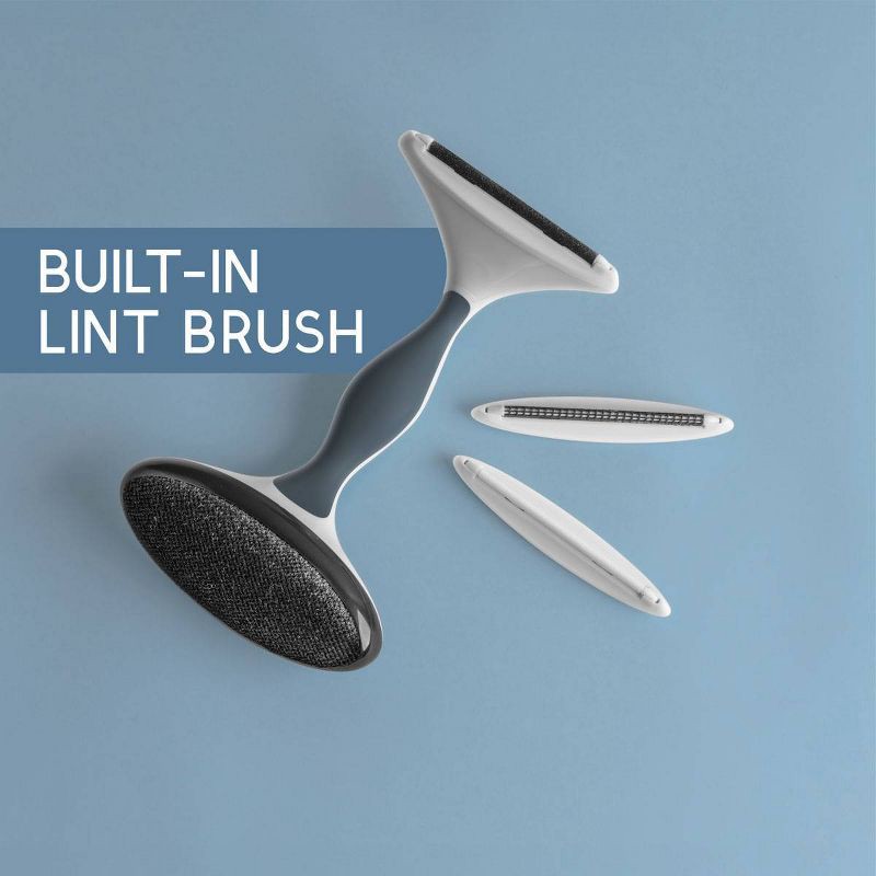 slide 6 of 10, Gleener Fabric Shaver with Lint Brush: Sweater & Fuzz Remover, Plastic, White, 7.5" Height, No Battery Needed, 1 ct