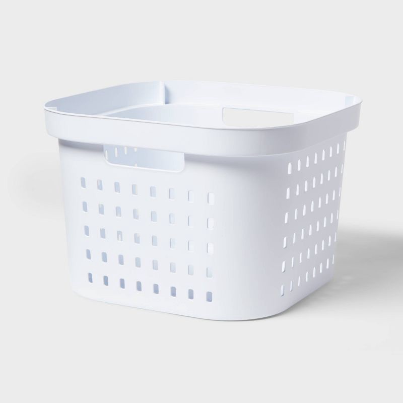 slide 1 of 6, 1.25bu Square Modern Laundry Basket Square - Brightroom™, 1 ct