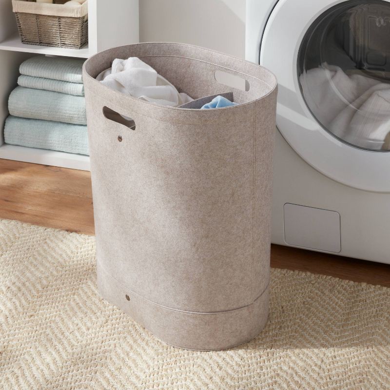 slide 2 of 3, Felt Double Laundry Hamper Oatmeal - Brightroom™, 1 ct