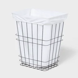 Rectangle Wire Laundry Hamper with Liner - Brightroom™: Black Metal Clothes Sorter, 7000 Volume, No Assembly Needed