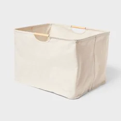 Canvas Rectangle Laundry Basket - Brightroom™: Steel & Wood Frame, 70L Capacity, 2 Handles, Multipurpose Clothes Basket