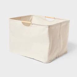 Canvas Rectangle Laundry Basket - Brightroom™: Steel & Wood Frame, 70L Capacity, 2 Handles, Multipurpose Clothes Basket