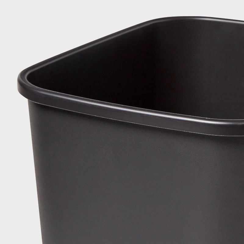 slide 3 of 3, 7gal Wastebasket Black - Brightroom™: Compact 7.7 Gallon Indoor Trash Can, Rectangle, Polypropylene, Open Top, Dorm Use, 7 gal, 7.7 gal
