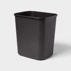 7gal Wastebasket Black - Brightroom™: Compact 7.7 Gallon Indoor Trash Can, Rectangle, Polypropylene, Open Top, Dorm Use