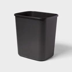 7gal Wastebasket Black - Brightroom™: Compact 7.7 Gallon Indoor Trash Can, Rectangle, Polypropylene, Open Top, Dorm Use