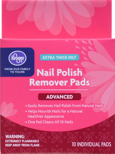 slide 1 of 1, Kroger Advanced Nail Polish Remover Pads, 10 ct