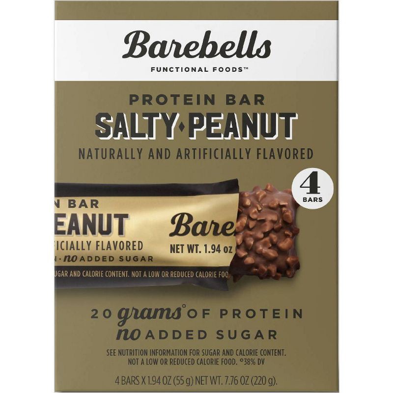 slide 1 of 2, Barebells Nutrition Bars - Salty Peanut - 7.76oz/4pk, 7.76 oz, 4 ct