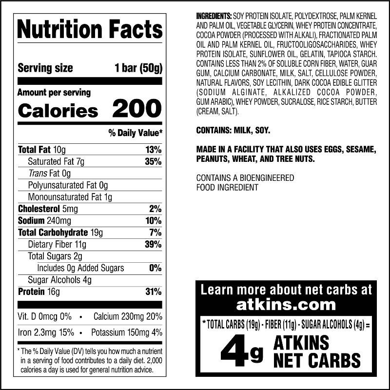 slide 3 of 9, Atkins Creamy Cookie Crunch Meal Bar - 5pk, 5 ct