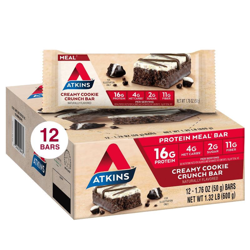 slide 7 of 9, Atkins Creamy Cookie Crunch Meal Bar - 5pk, 5 ct