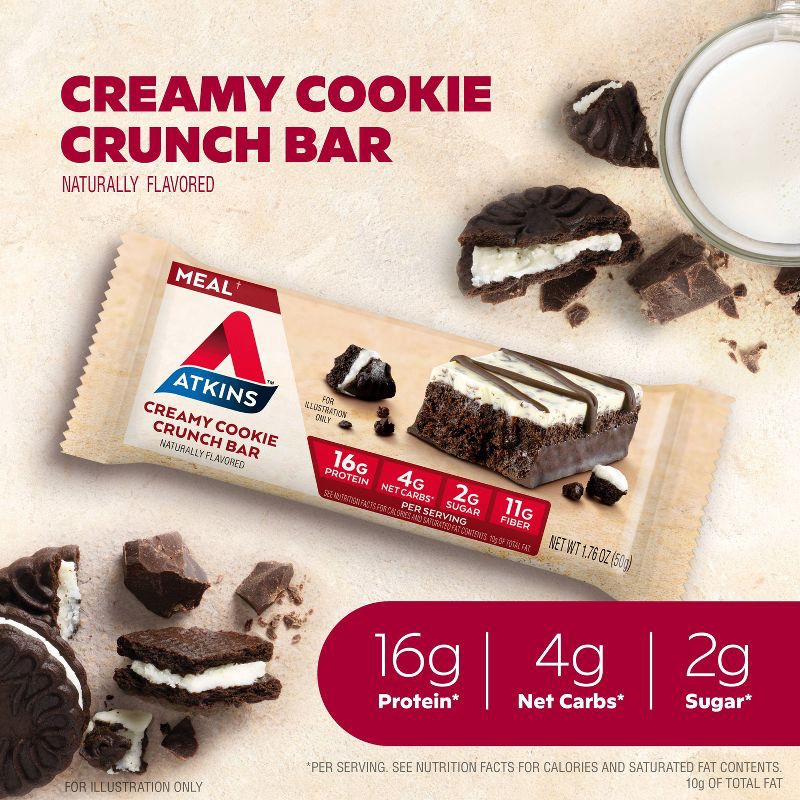 slide 9 of 9, Atkins Creamy Cookie Crunch Meal Bar - 5pk, 5 ct