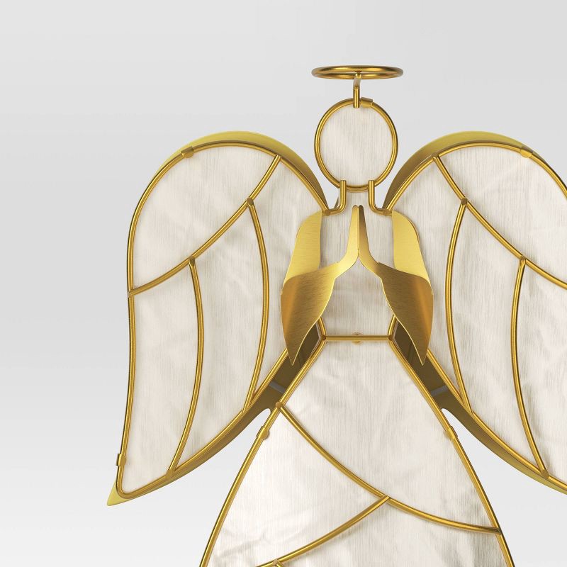 slide 4 of 4, 13.25" Pre-lit Angel Christmas Tree Topper Gold/White - Wondershop™, 1 ct