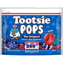 Tootsie Pops Red White Blue Flag Bag - 9oz