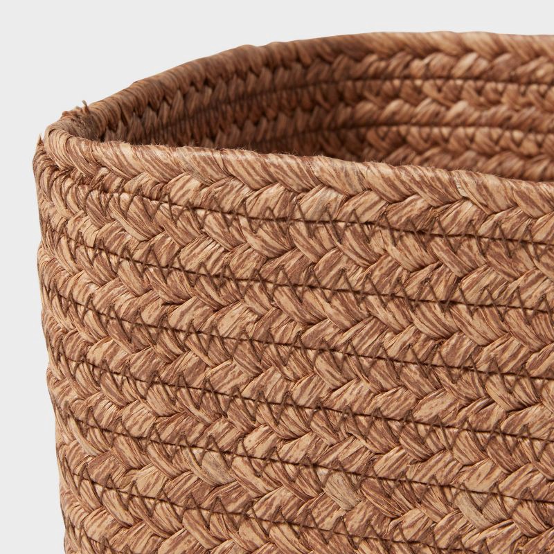 slide 3 of 3, Small Natural Woven Basket Brown - Brightroom: Rectangle Storage, Paper Material, 4"x8"x6", 1 ct