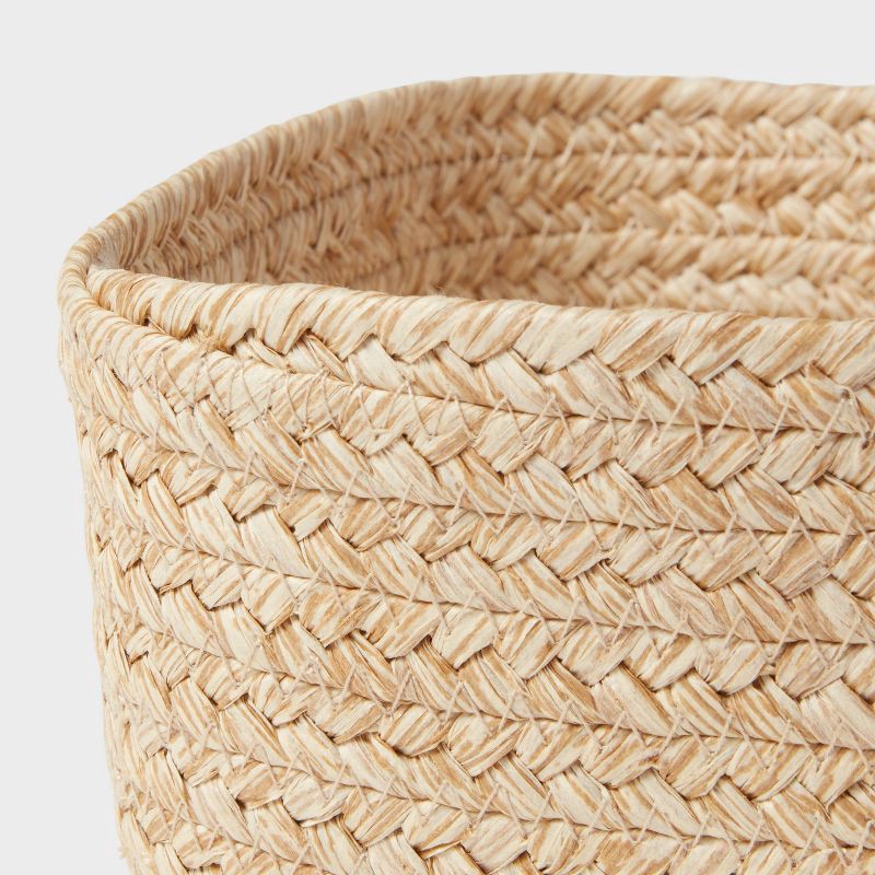 slide 3 of 3, Small Natural Woven Basket Almond - Brightroom: Rectangle Storage, Paper Material, 4"x8"x6", 1 ct