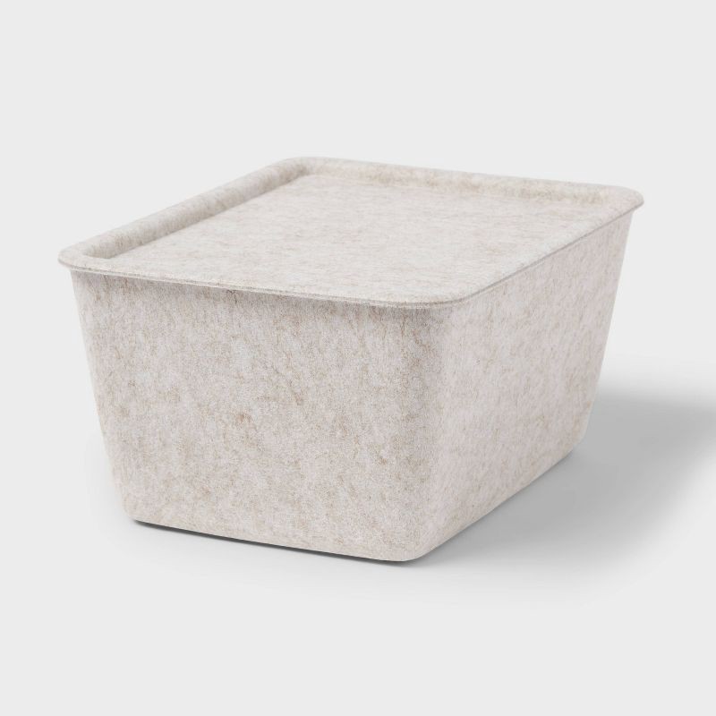slide 1 of 4, Lidded Felt with Lid Oatmeal - Brightroom™, 1 ct
