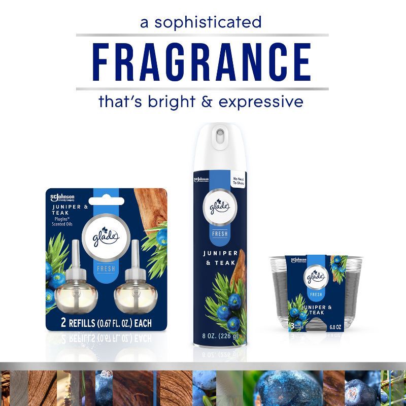 slide 10 of 13, Glade PlugIns Scented Oil Air Freshener Refills Juniper & Teak - 3.35 fl oz/5pk, 5 ct; 3.35 fl oz