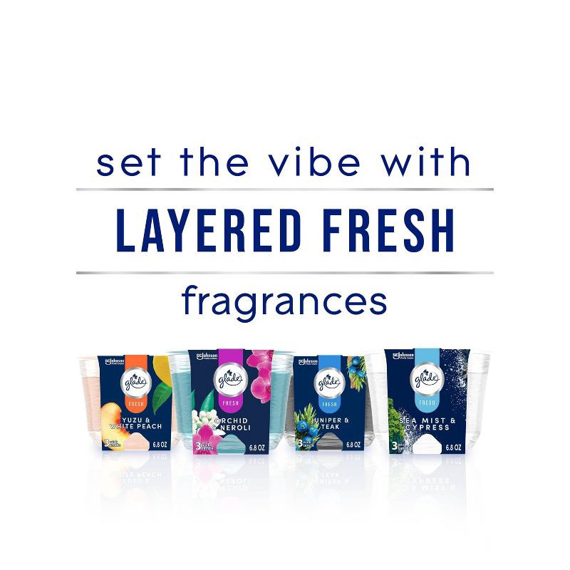 slide 8 of 13, Glade 3 Wick Candle - Juniper & Teak - 6.8oz, 6.8 oz