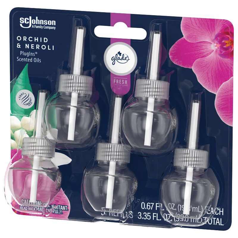 slide 12 of 13, Glade PlugIns Scented Oil Air Freshener - Orchid & Neroli - 3.35oz/5pk, 5 ct; 3.35 oz