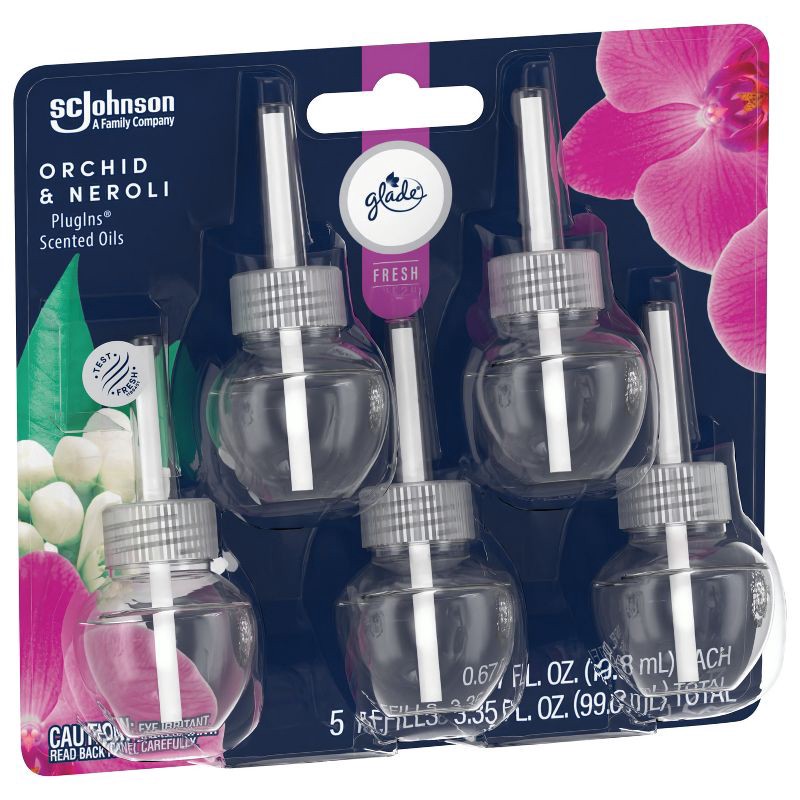 slide 13 of 13, Glade PlugIns Scented Oil Air Freshener - Orchid & Neroli - 3.35oz/5pk, 5 ct; 3.35 oz