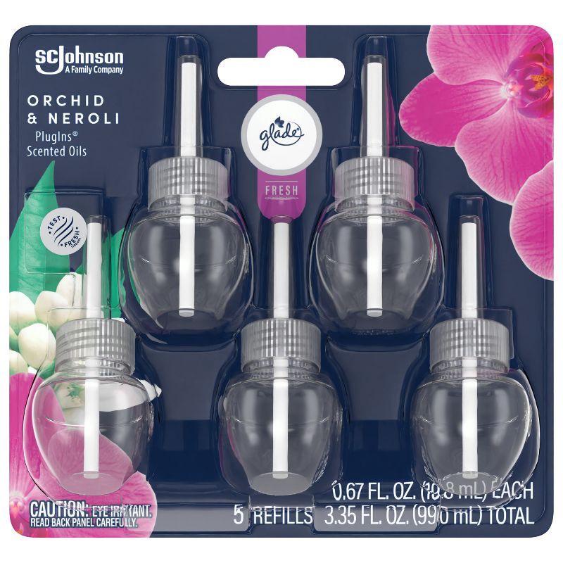 slide 4 of 13, Glade PlugIns Scented Oil Air Freshener - Orchid & Neroli - 3.35oz/5pk, 5 ct; 3.35 oz