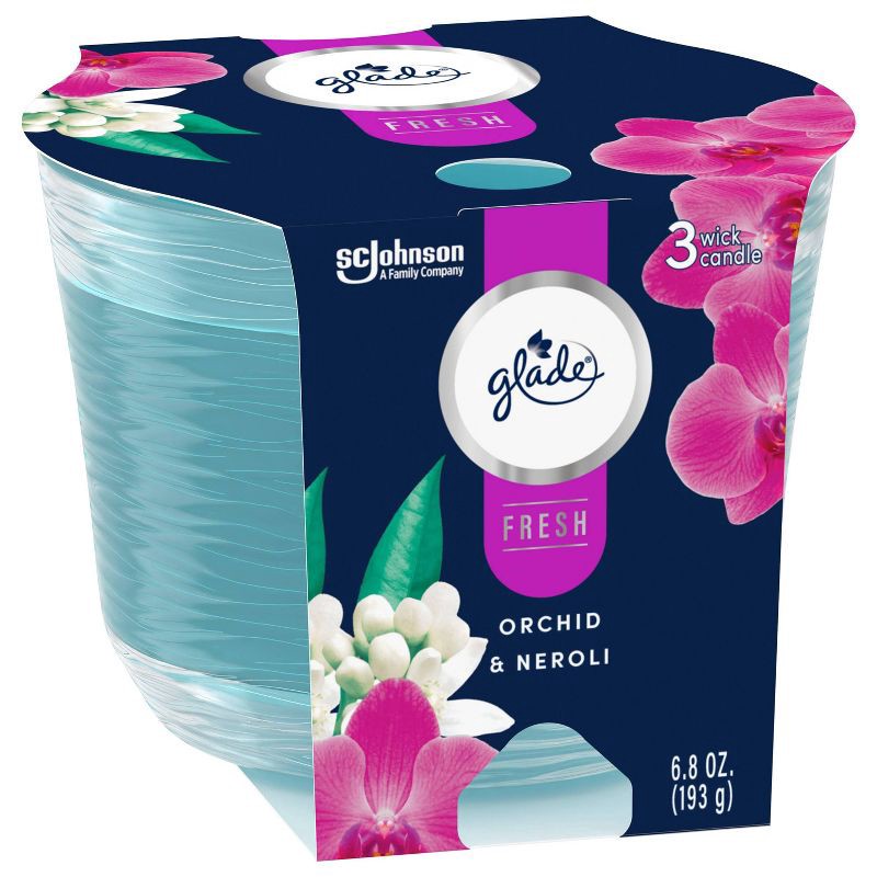 slide 13 of 15, Glade 3 Wick Candle - Orchid & Neroli - 6.8oz, 6.8 oz