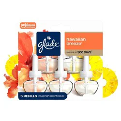 Glade PlugIns Scented Oil Air Freshener Plug In Refills - Hawaiian Breeze - 3.35 fl oz/5pk