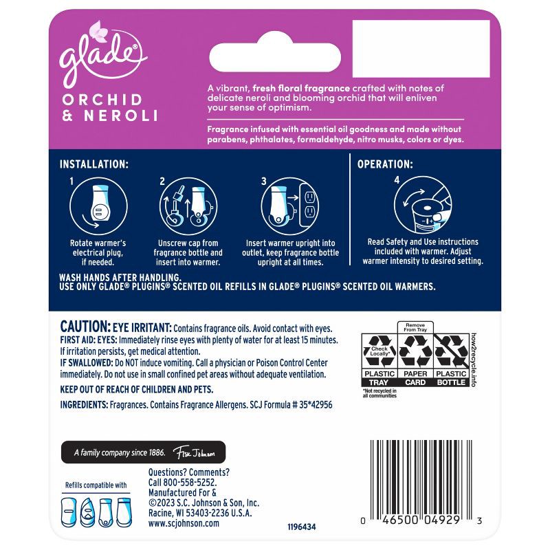 slide 3 of 13, Glade PlugIns Scented Oil Air Freshener - Orchid & Neroli - 1.34oz/2pk, 2 ct; 1.34 oz