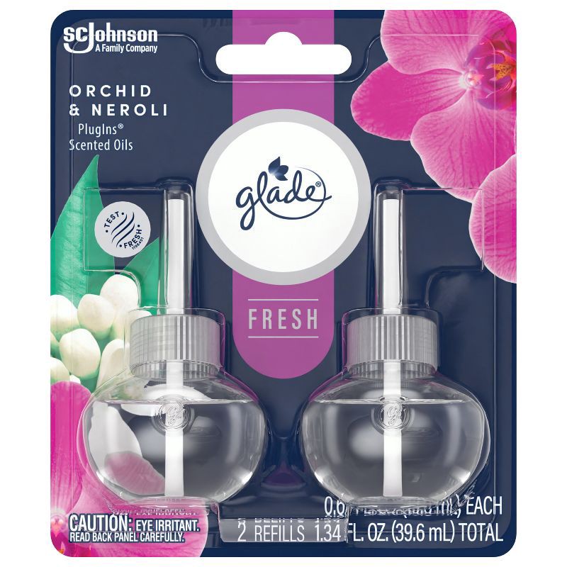 slide 4 of 13, Glade PlugIns Scented Oil Air Freshener - Orchid & Neroli - 1.34oz/2pk, 2 ct; 1.34 oz