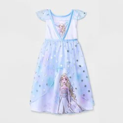 Toddler Girls' Frozen Elsa NightGown Pajama - Blue/White 2T