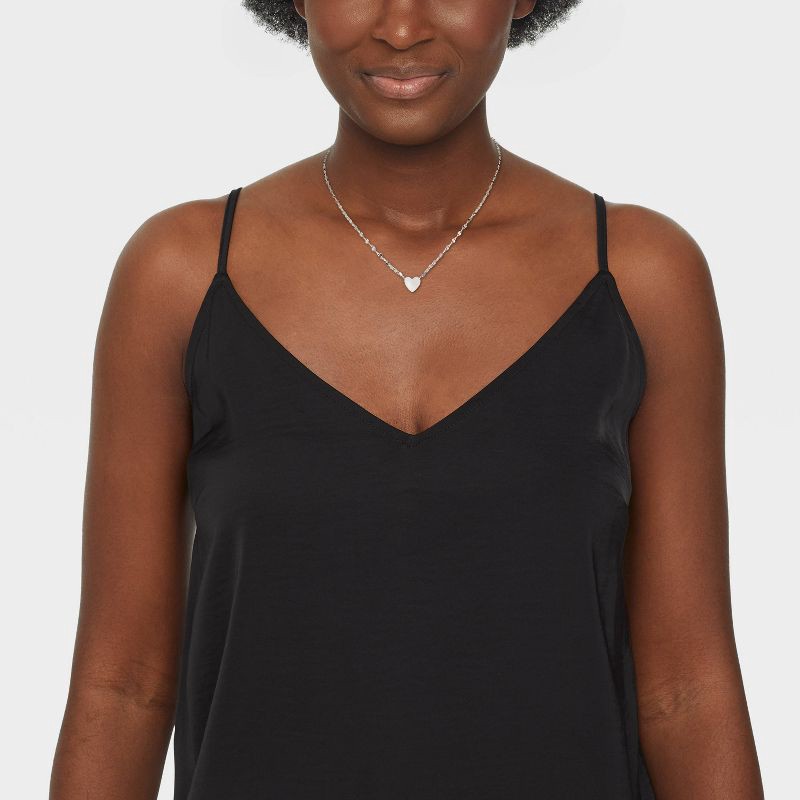 slide 2 of 4, Valentine's Day Sterling Silver Polished Heart on Lana Necklace - A New Day™ Silver: Lobster Claw Clasp, 16" Pendant Necklace, 1 ct