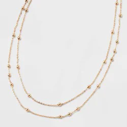 Gold 2 Row Satellite Chain Necklace - A New Day™ Gold: Nickel-Free Multi-Strand Jewelry with Lobster Claw Clasp