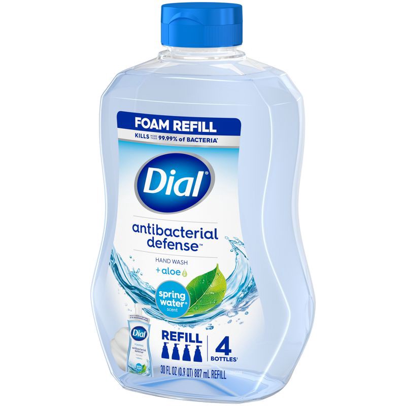 slide 12 of 12, Dial Foaming Antibacterial Defense Hand Wash Refill - Spring Water - 30 fl oz, 30 fl oz