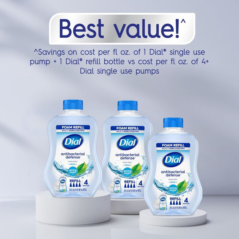 slide 4 of 12, Dial Foaming Antibacterial Defense Hand Wash Refill - Spring Water - 30 fl oz, 30 fl oz