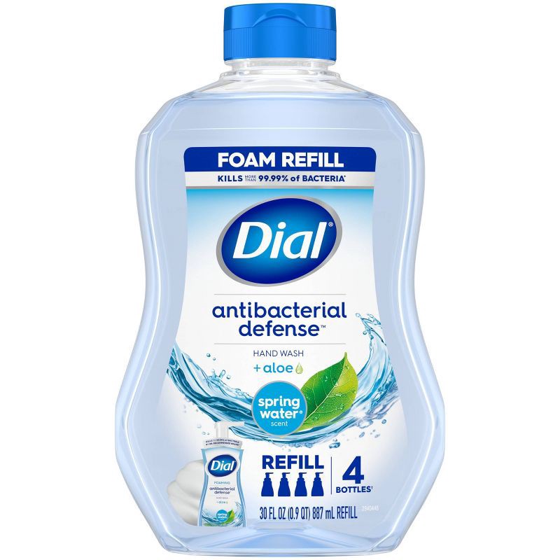 slide 1 of 12, Dial Foaming Antibacterial Defense Hand Wash Refill - Spring Water - 30 fl oz, 30 fl oz