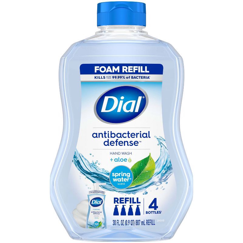 slide 1 of 12, Dial Foaming Antibacterial Defense Hand Wash Refill - Spring Water - 30 fl oz, 30 fl oz