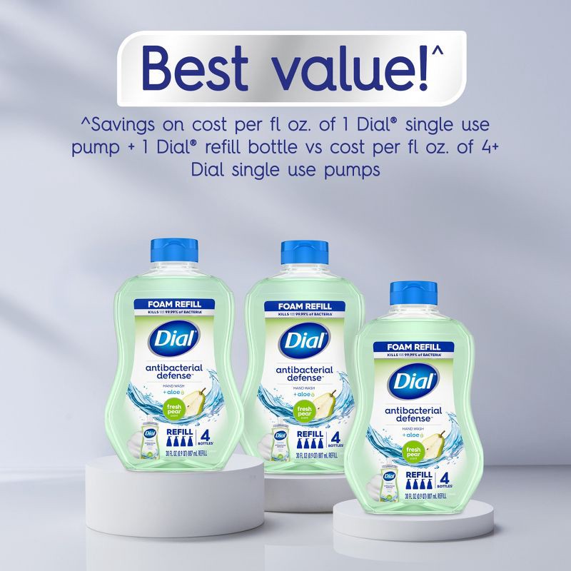 slide 4 of 10, Dial Foaming Antibacterial Defense Hand Wash Refill - Fresh Pear - 30 fl oz, 30 fl oz
