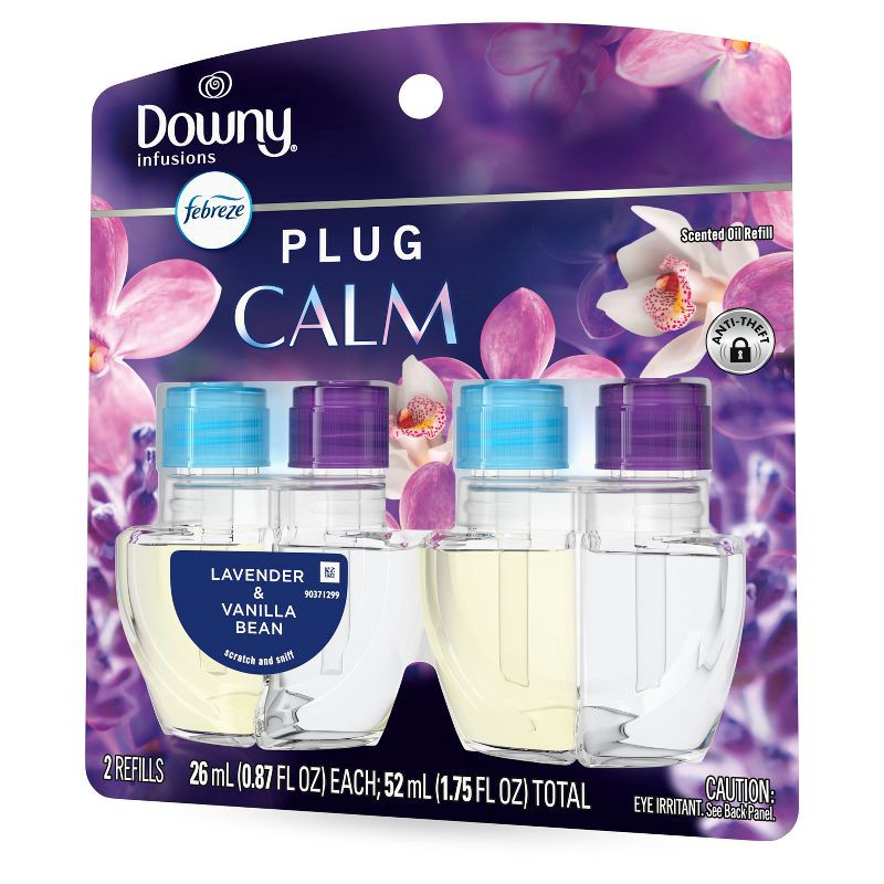 slide 12 of 13, Febreze Downy Infusions Calm Plug Dual Air Freshener Refill - Lavender & Vanilla Bean - 1.75 fl oz/2pk, 1.75 fl oz, 2 ct
